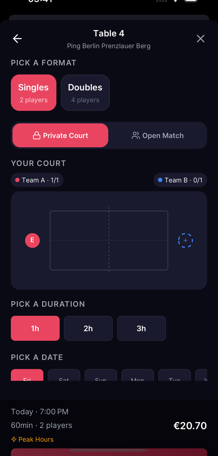 BookingFlow: slot price as the player sees it (all-in)
