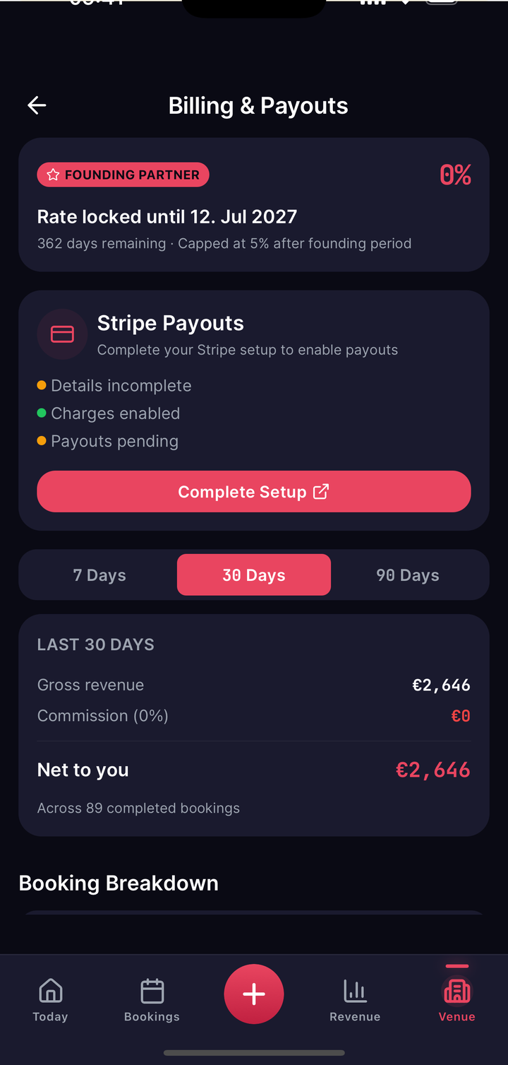 OwnerBilling: Stripe status "Ready for payments"
